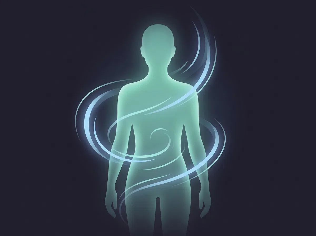 Abstract wellness illustration showing metabolic energy circulation - how to support metabolism naturally